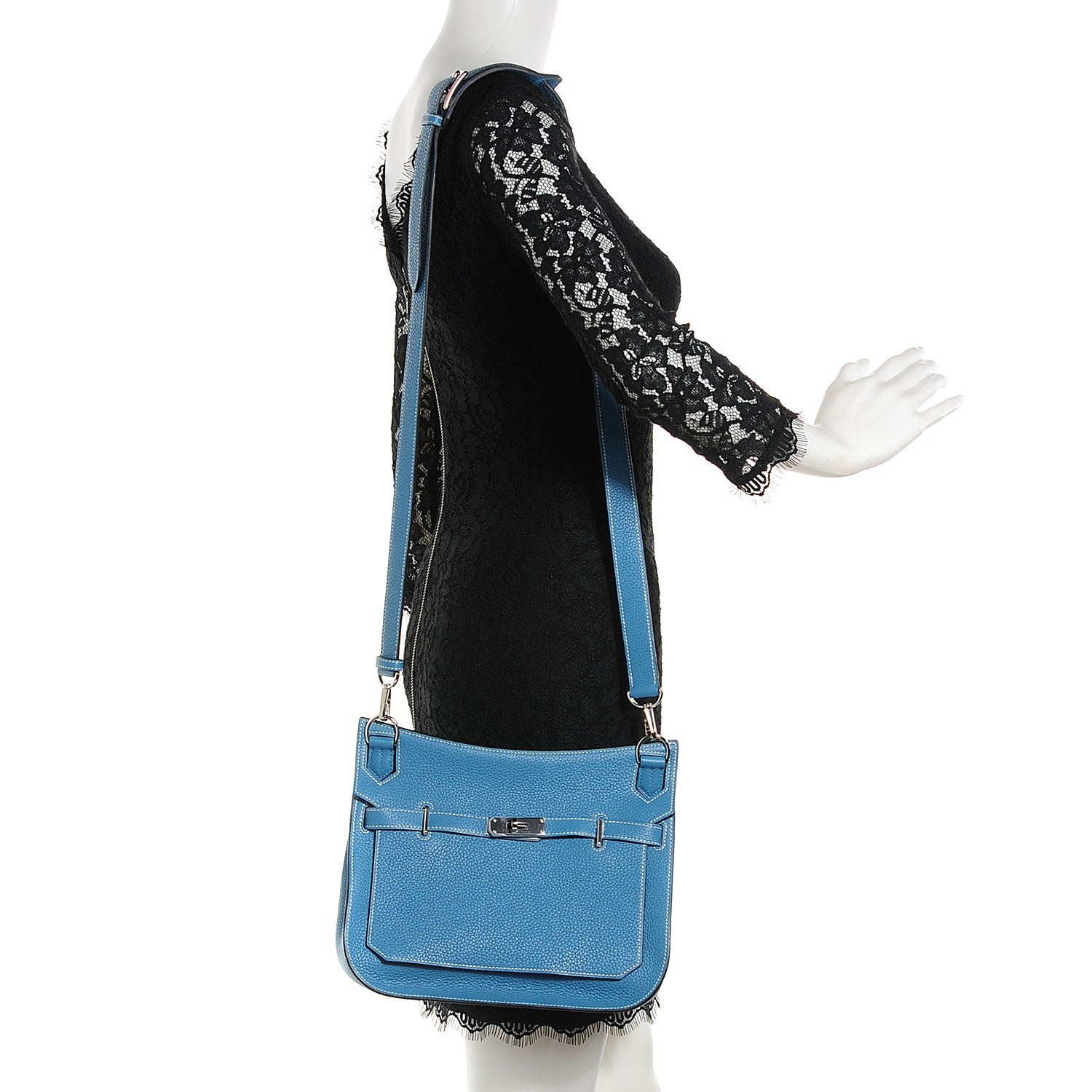 Hermes Taurillon Clemence Jypsiere 28 Blue Jean 2 of 17