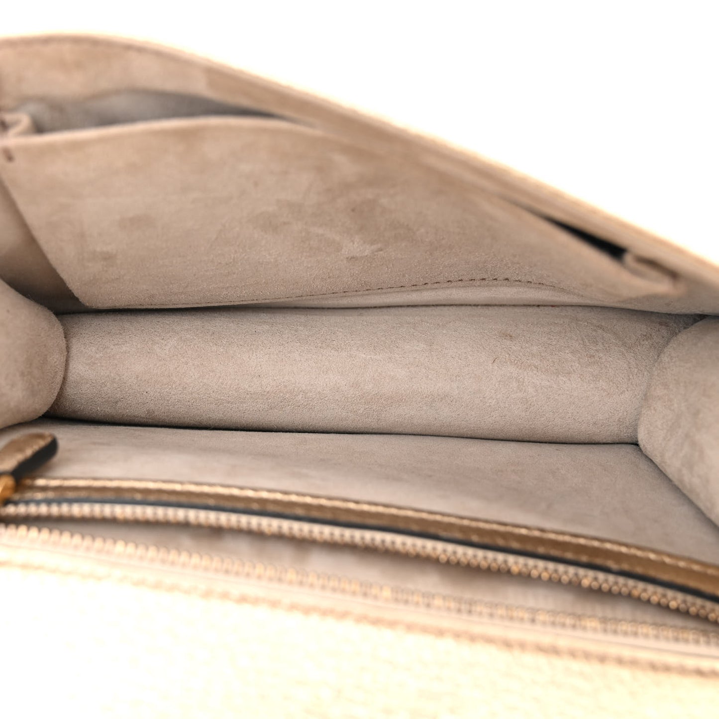 Metallic Grained Calfskin Small Diorama Flap Bag Gold