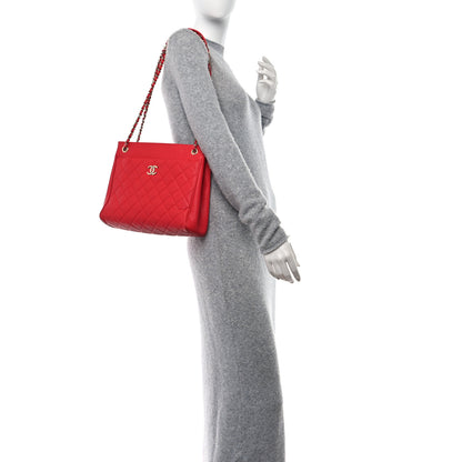 Chanel Caviar Quilted In Out Flap Shopping Tote Red 2 of 14