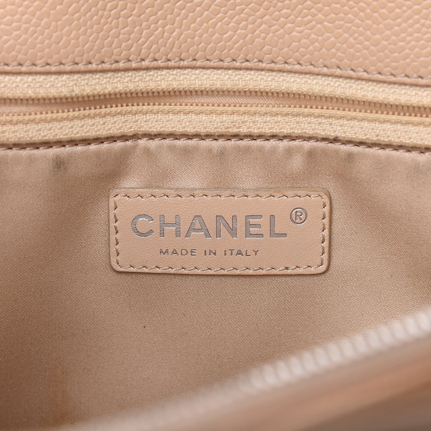 Caviar Quilted Grand Shopping Tote GST Beige Clair