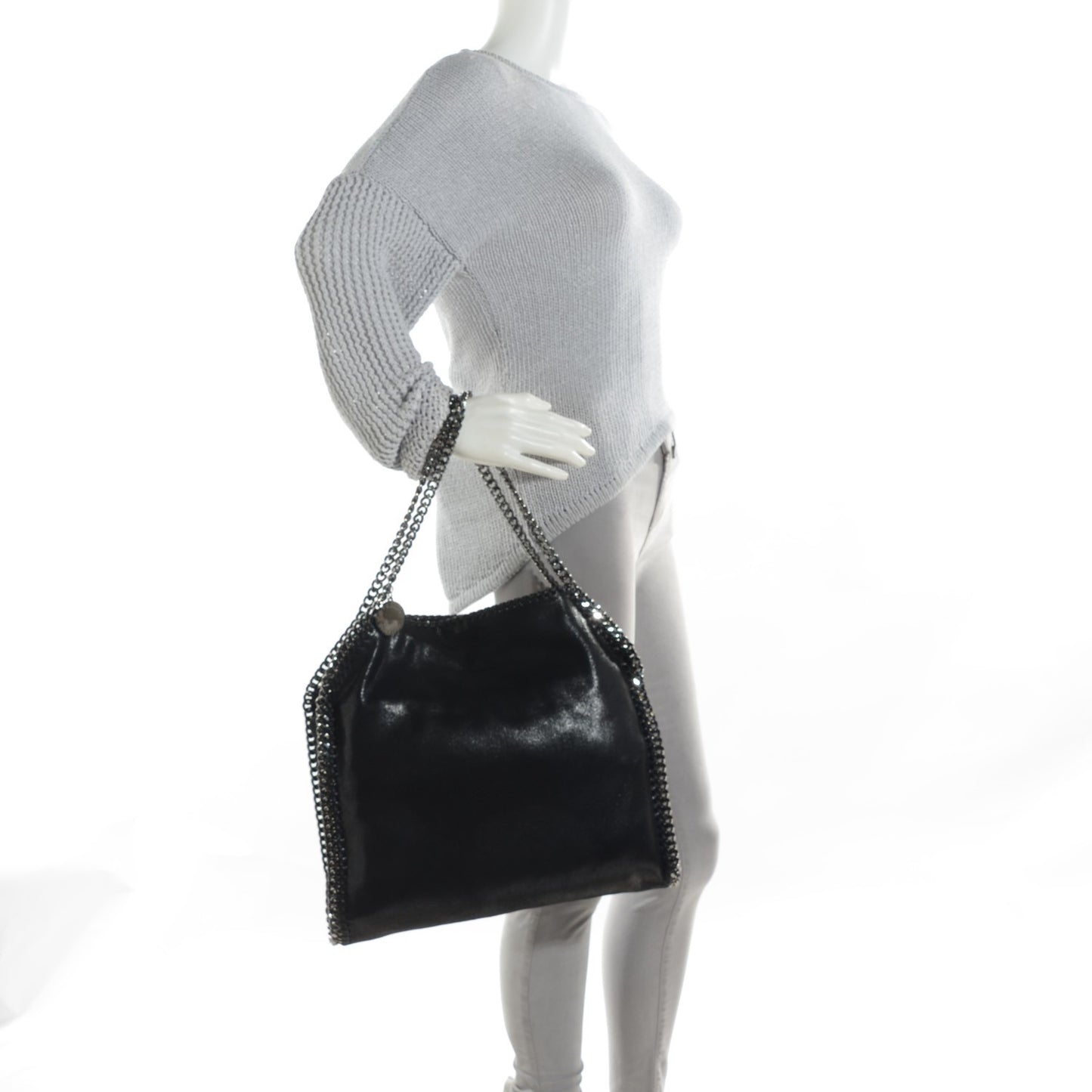 Shaggy Deer Small Falabella Tote Black