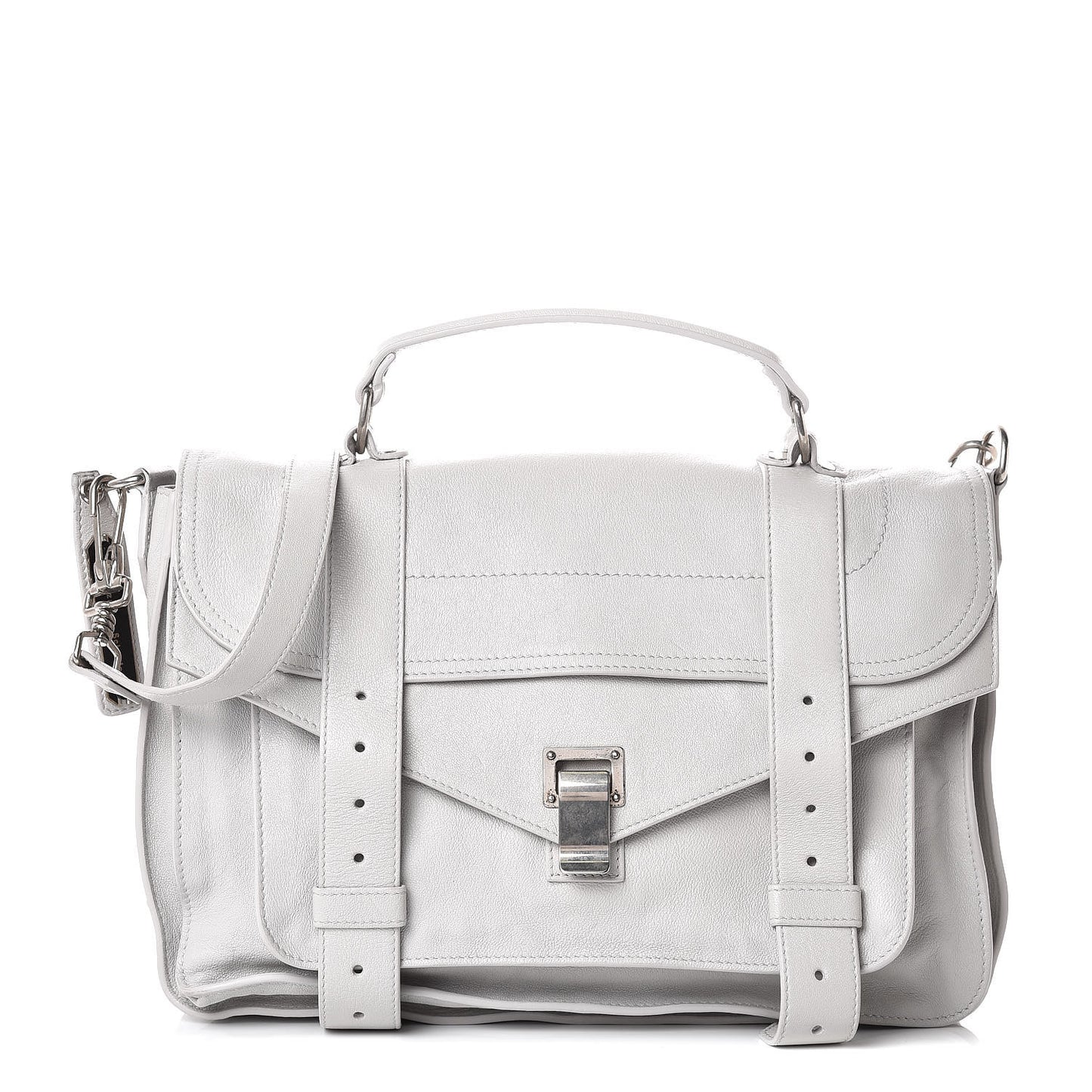 Lambskin Medium PS1 Satchel Pale Steel