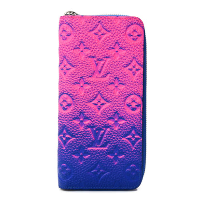Louis Vuitton Taurillon Illusion Zippy Vertical Wallet Bleu Rose 1 of 9