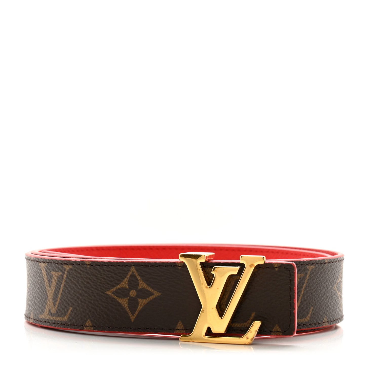 Monogram 30mm LV Initiales Reversible Belt 80 32 Red