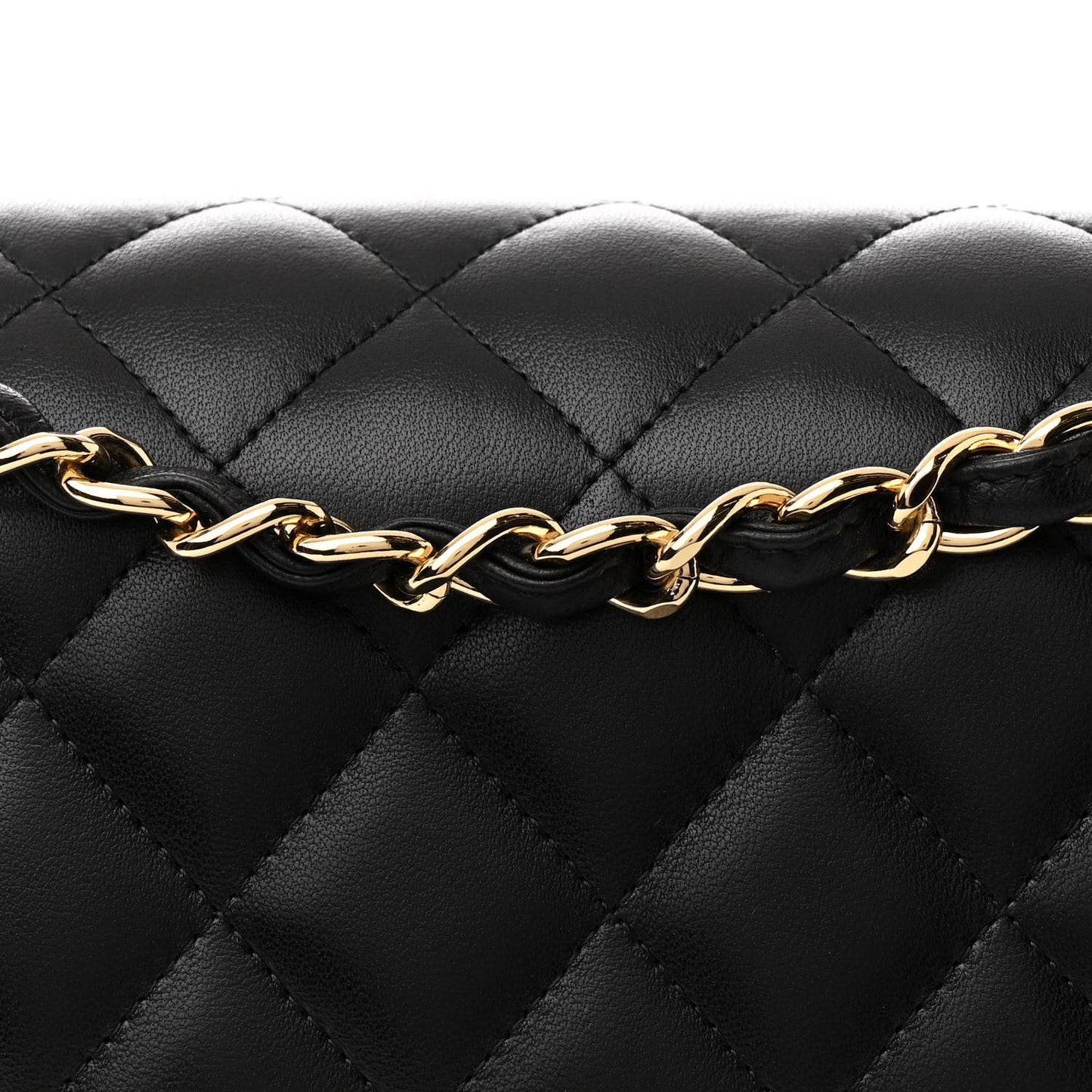Lambskin Quilted Jumbo Double Flap Black