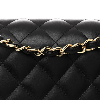 Chanel Lambskin Quilted Jumbo Double Flap Black 8 of 14