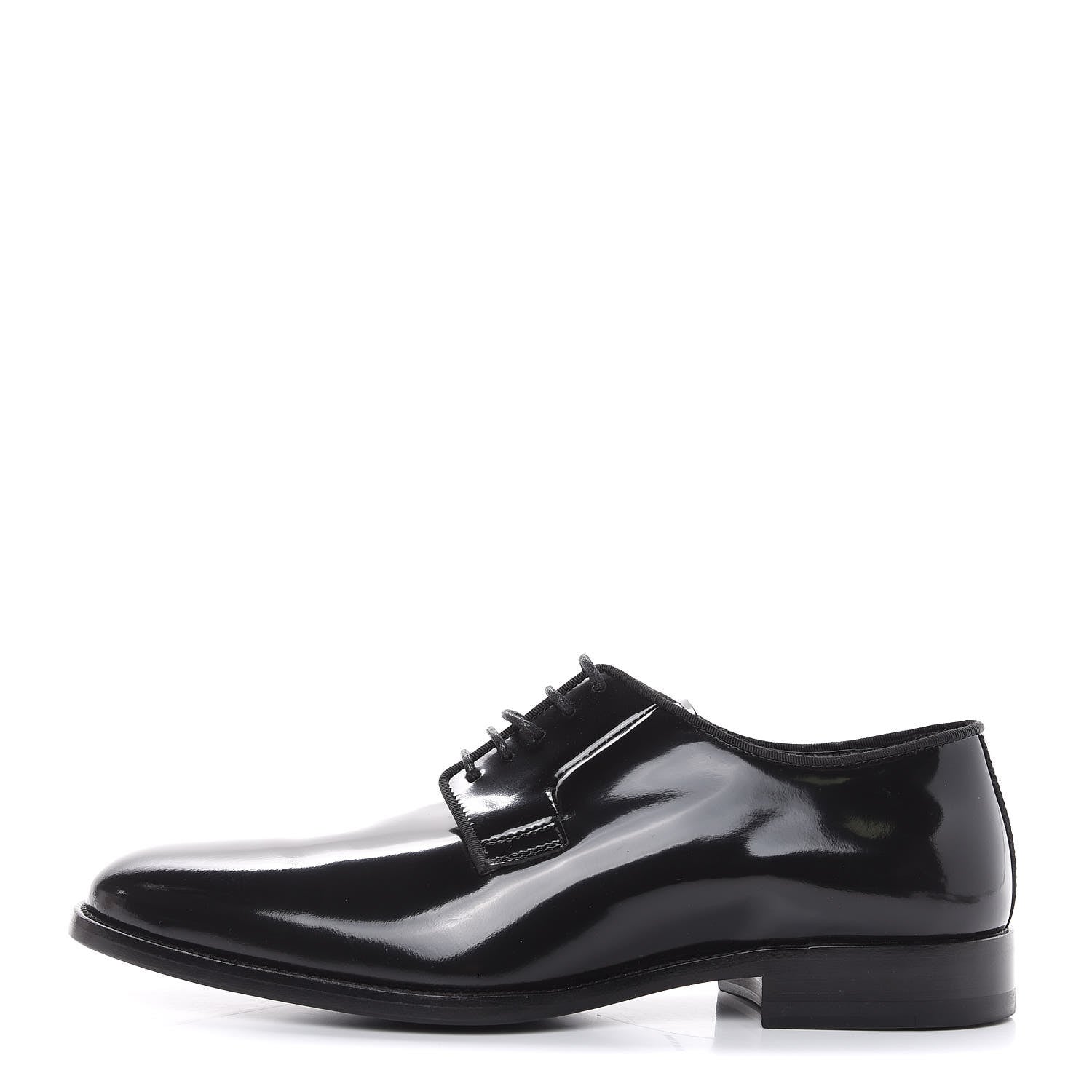 Saint Laurent Patent Calfskin Dylan 20 Lu Lace Up Oxfords 40 Black 1 of 9
