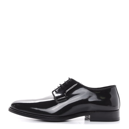 Saint Laurent Patent Calfskin Dylan 20 Lu Lace Up Oxfords 40 Black 1 of 9