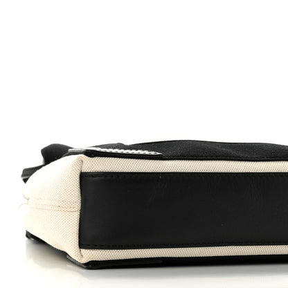 Balenciaga Cotton Canvas Calfskin Navy Cabas XS Natural Black 9 of 10