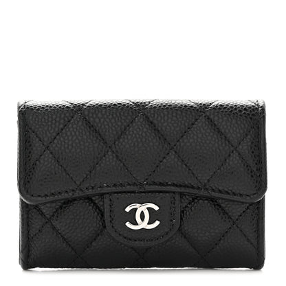 Chanel Caviar Quilted Flap Card Holder Wallet Black 1 of 9