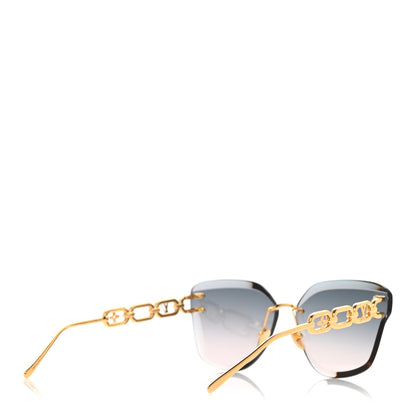 Louis Vuitton Metal Rimless LV Jewel Cat Eye Sunglasses Z1626U Gradient Blue 4 of 9