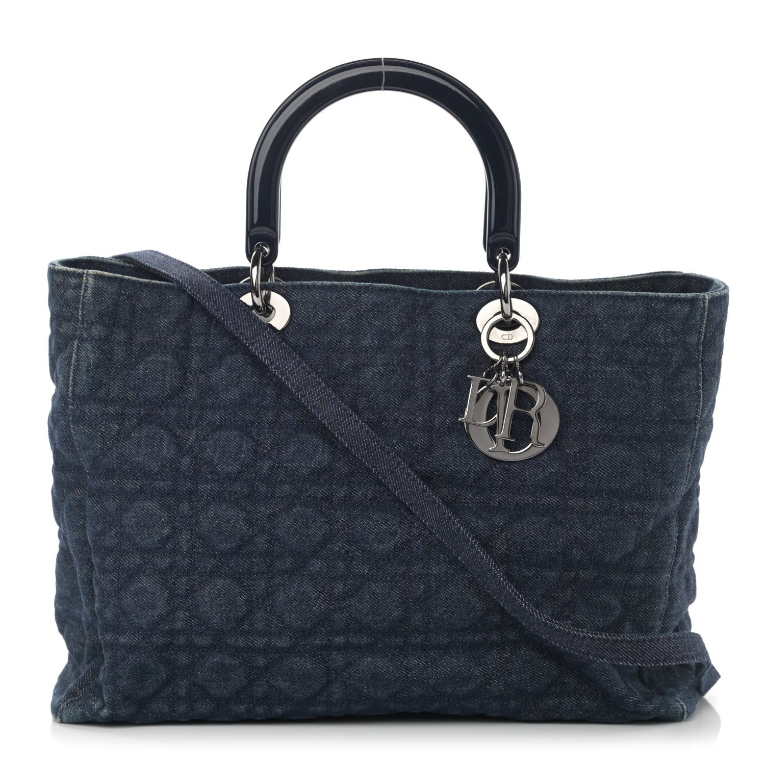 Christian Dior Denim Cannage Large Soft Lady Dior Tote Blue 1 of 12