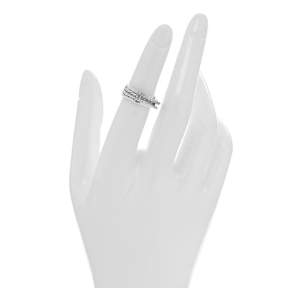 David Yurman Sterling Silver Diamond 6.8mm Crossover Ring 49 4.75 2 of 4