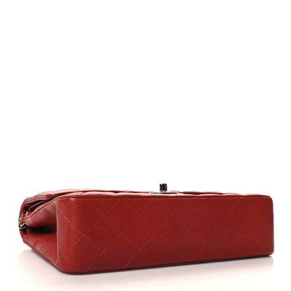 Chanel Caviar Quilted Medium Double Flap Dark Red 4 of 10