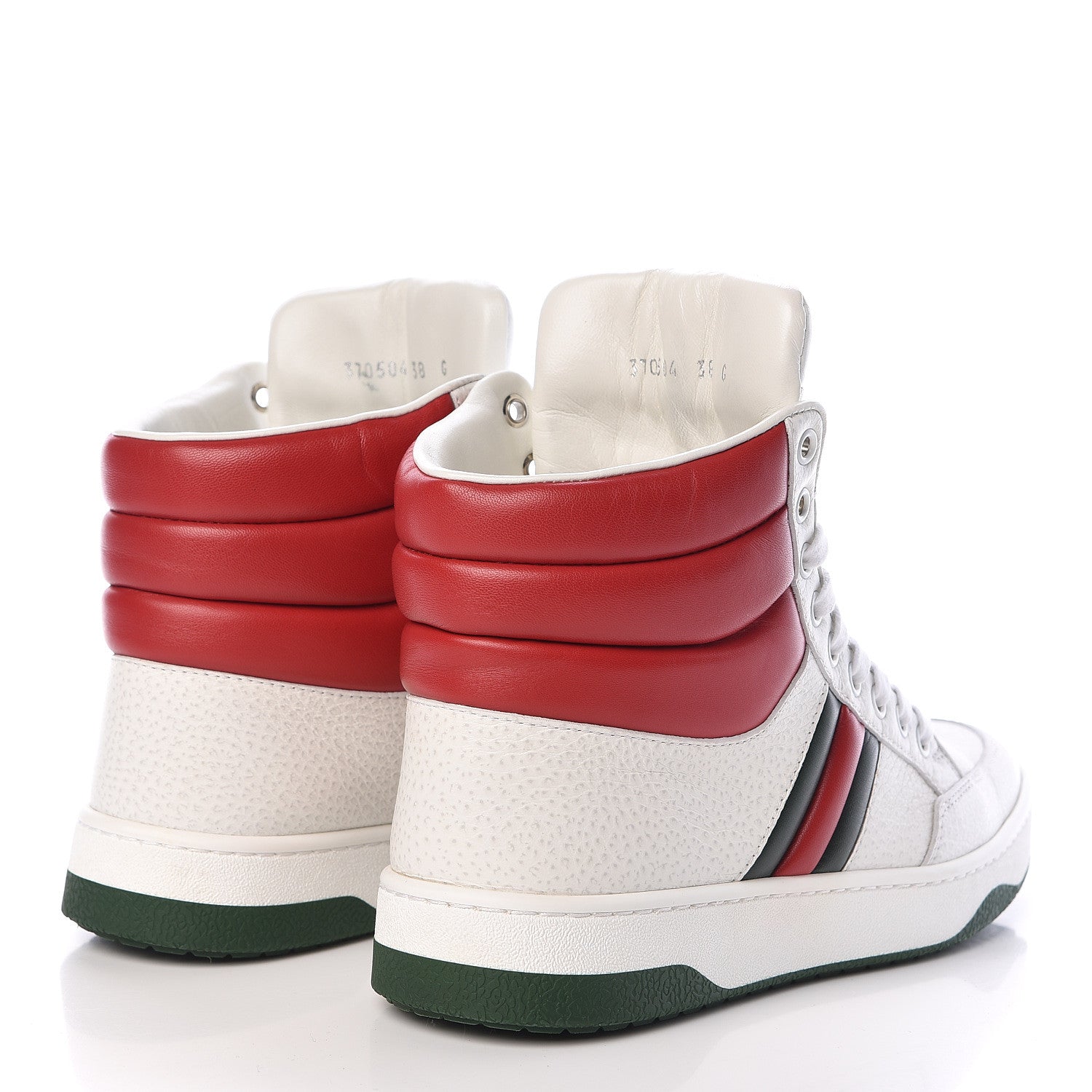 Gucci Calfskin New Praga Karibu High Top Sneakers 38 White Red Green 4 of 11