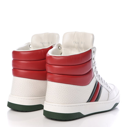 Gucci Calfskin New Praga Karibu High Top Sneakers 38 White Red Green 4 of 11