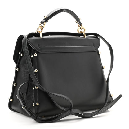 Salvatore Ferragamo Calfskin Studded Margot Top Handle Satchel Black 2 of 10
