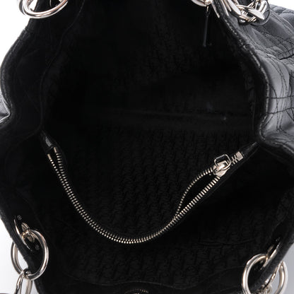 Christian Dior Lambskin Cannage Dior Soft Shopping Tote Black 5 of 17