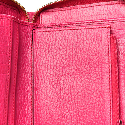 Gucci Pebbled Calfskin Zip Around Wallet Pink 12 of 20