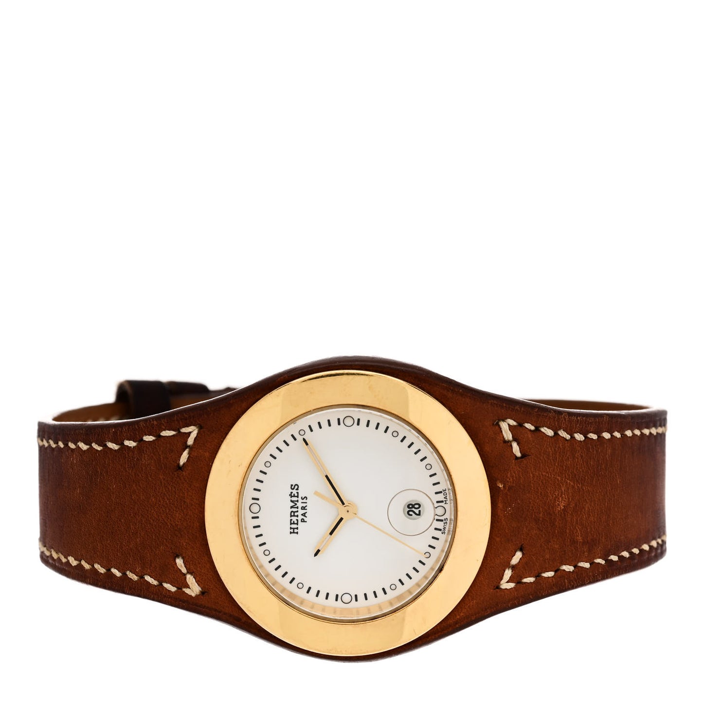 Stainless Steel Barenia 30mm Harnais Quartz Watch Fauve