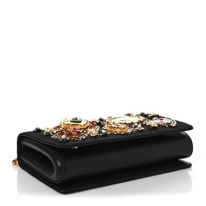 Dolce & Gabbana DDOLCE & GABBANA Brocade Crystal Embellished DG Girls Enchanted Sicily Shoulder Bag Black 3 of 9