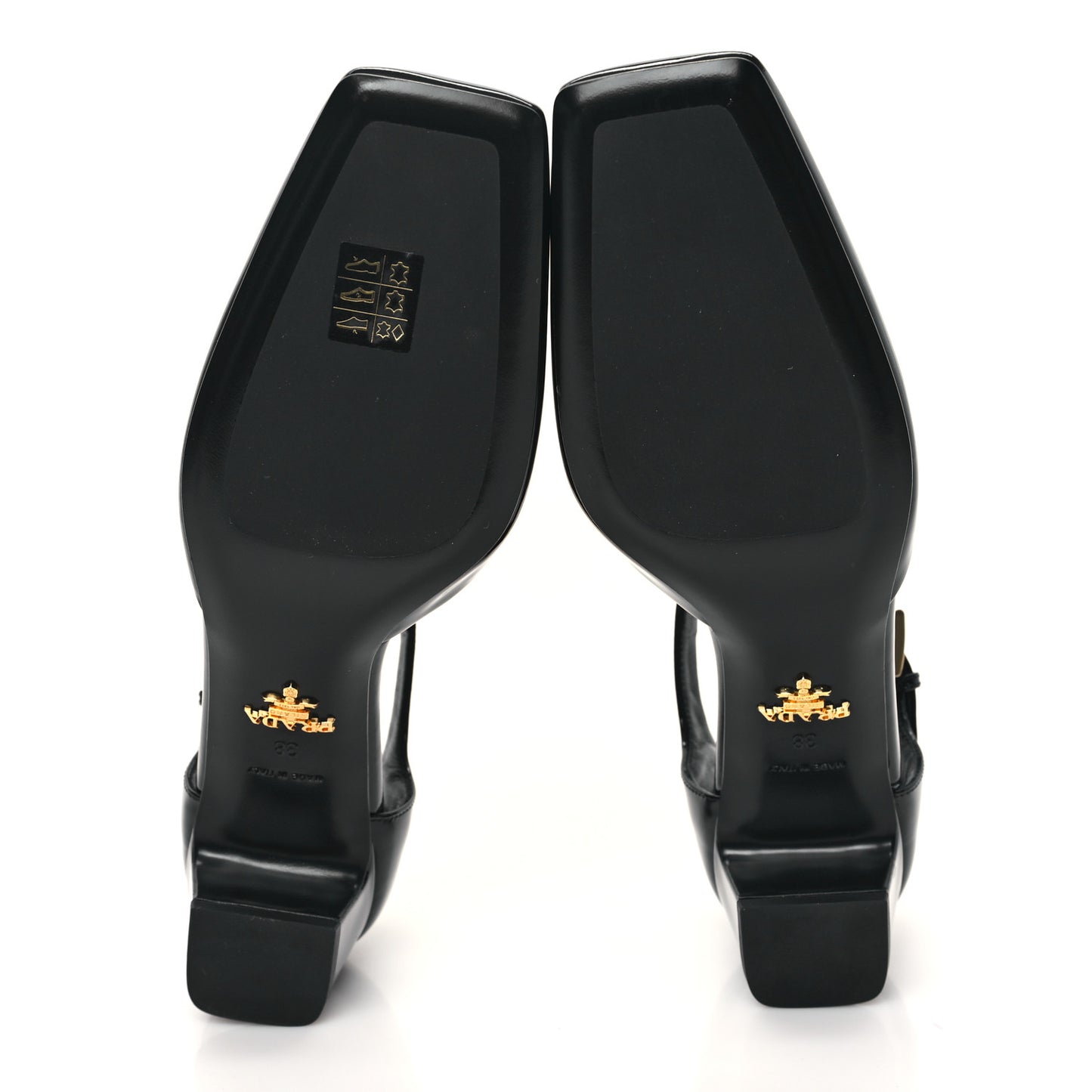 Patent Triangle Squared Toe 35mm Pumps 38 Black