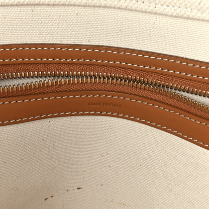 Celine Canvas Calfskin Horizontal Cabas Natural Tan 5 of 12