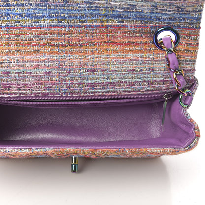 Chanel Tweed Quilted Mini Rectangular Flap Blue Pink Orange 6 of 9