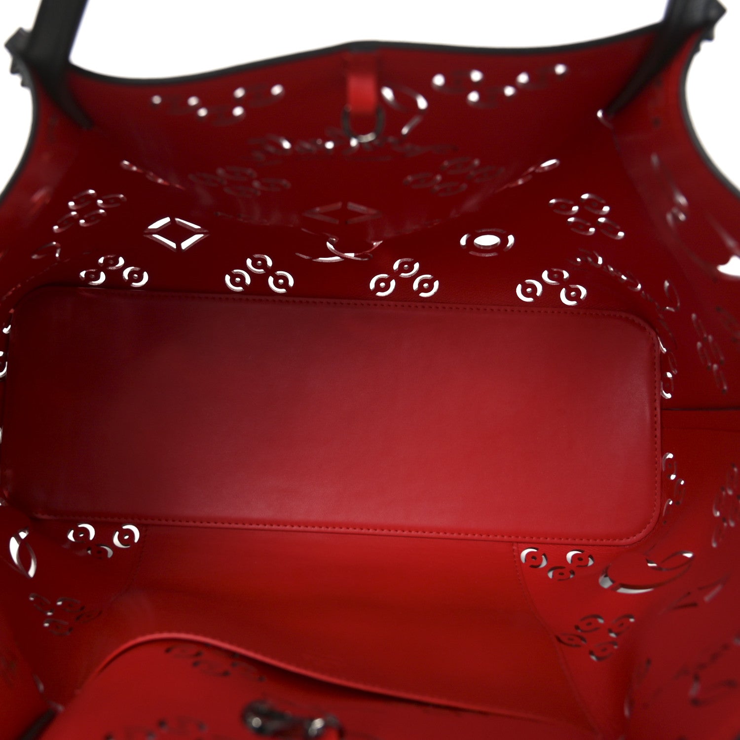 Christian Louboutin Calfskin Loubinthesky Large Perforated Cabarock Spikes Tote Black 5 of 9