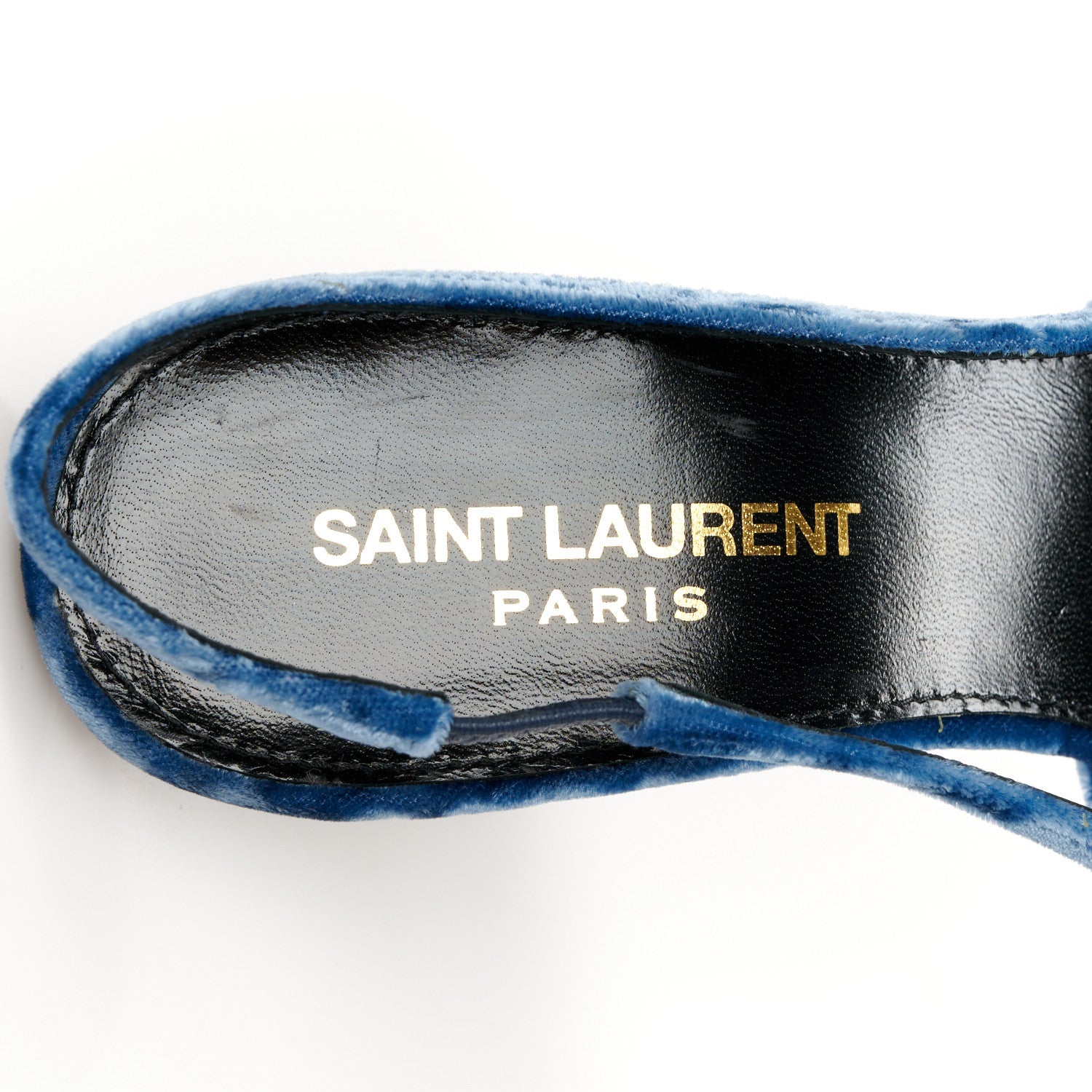Saint Laurent Velvet Tom 90 Dream Slingback Pumps 36.5 Denim 7 of 10