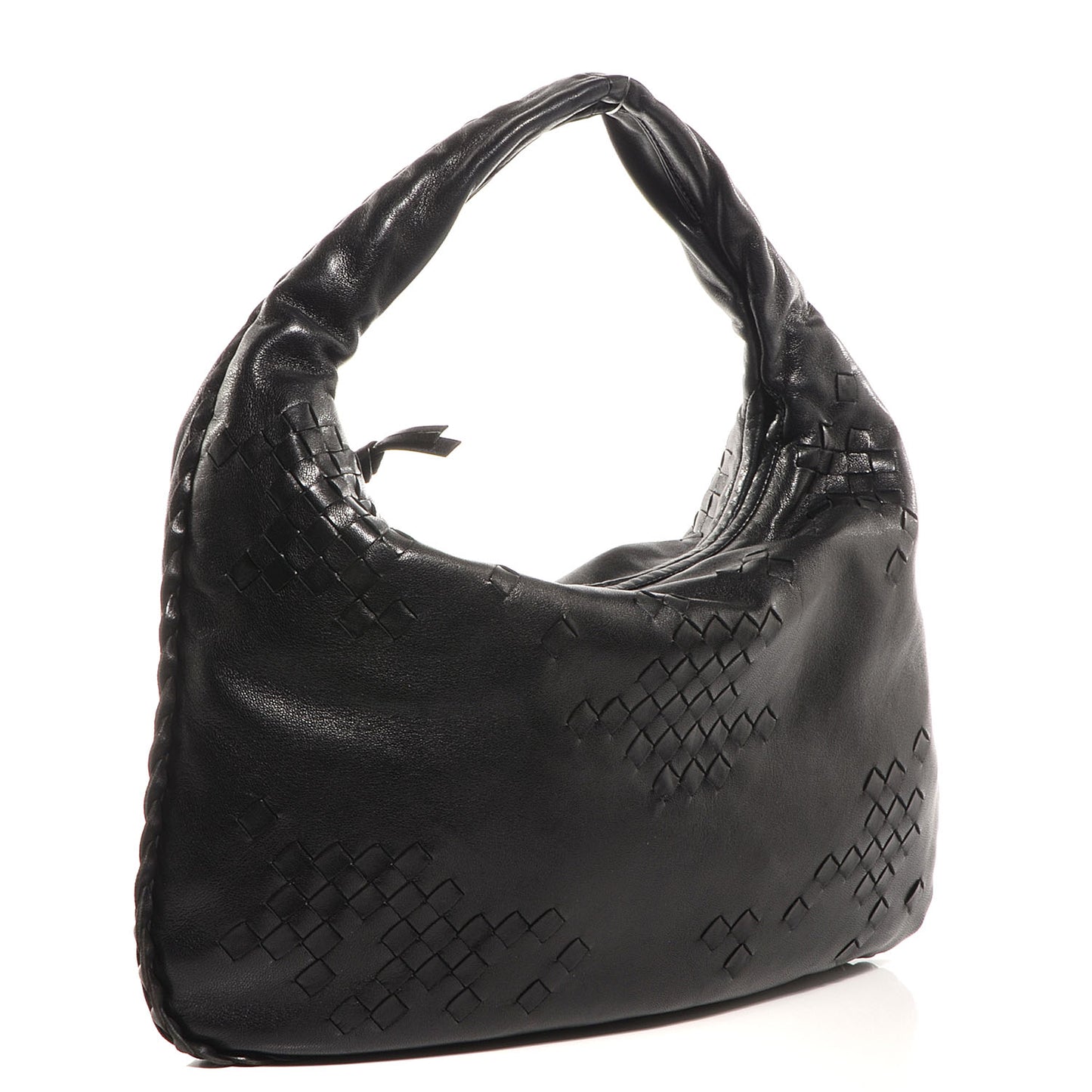 Woven Medium Veneta Hobo Nero Black