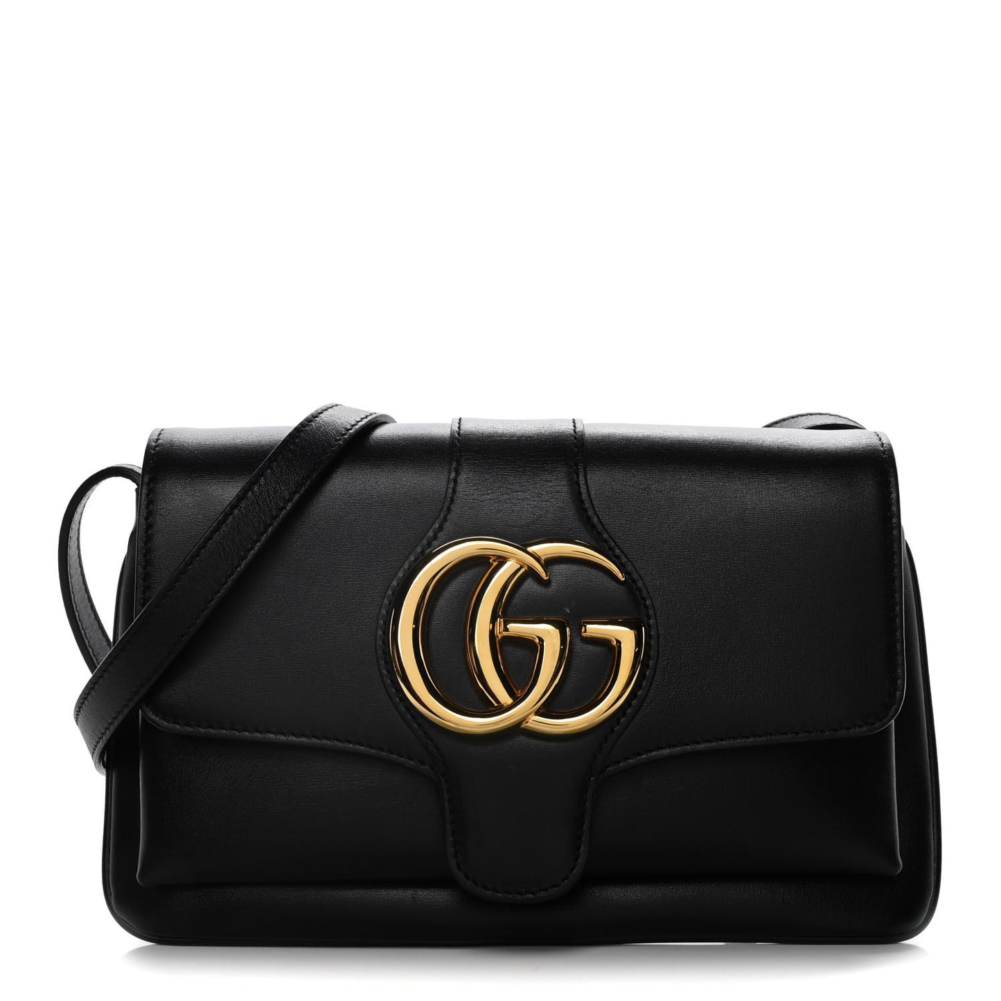 Vitello Palmellato Lux Small Arli Flap Shoulder Bag Black