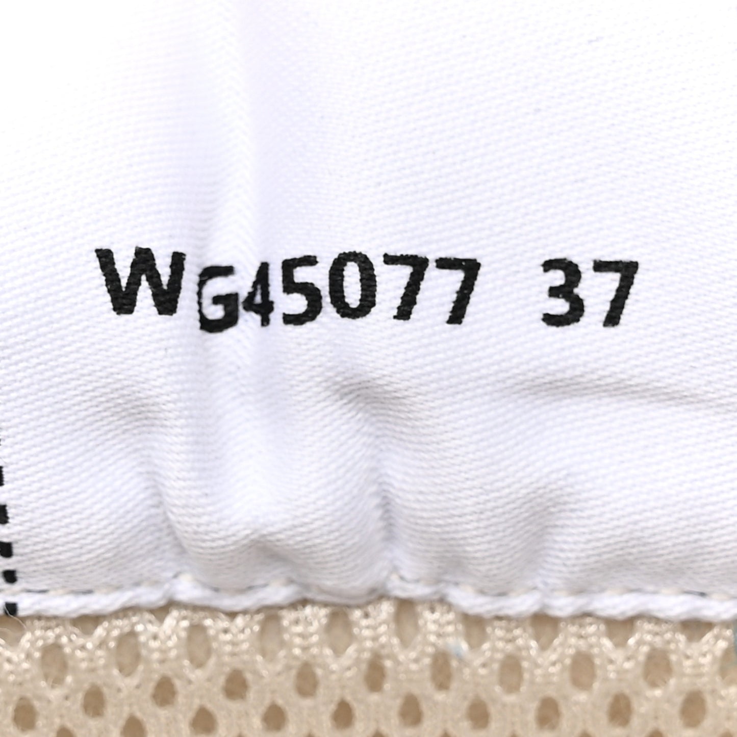 Fabric Laminated Calfskin Stretch CC Womens Sneakers 37 White Gold Silver