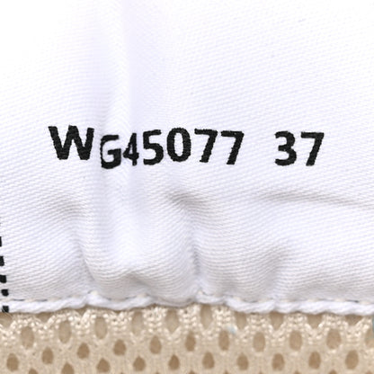 Chanel Fabric Laminated Calfskin Stretch CC Womens Sneakers 37 White Gold Silver 7 of 8