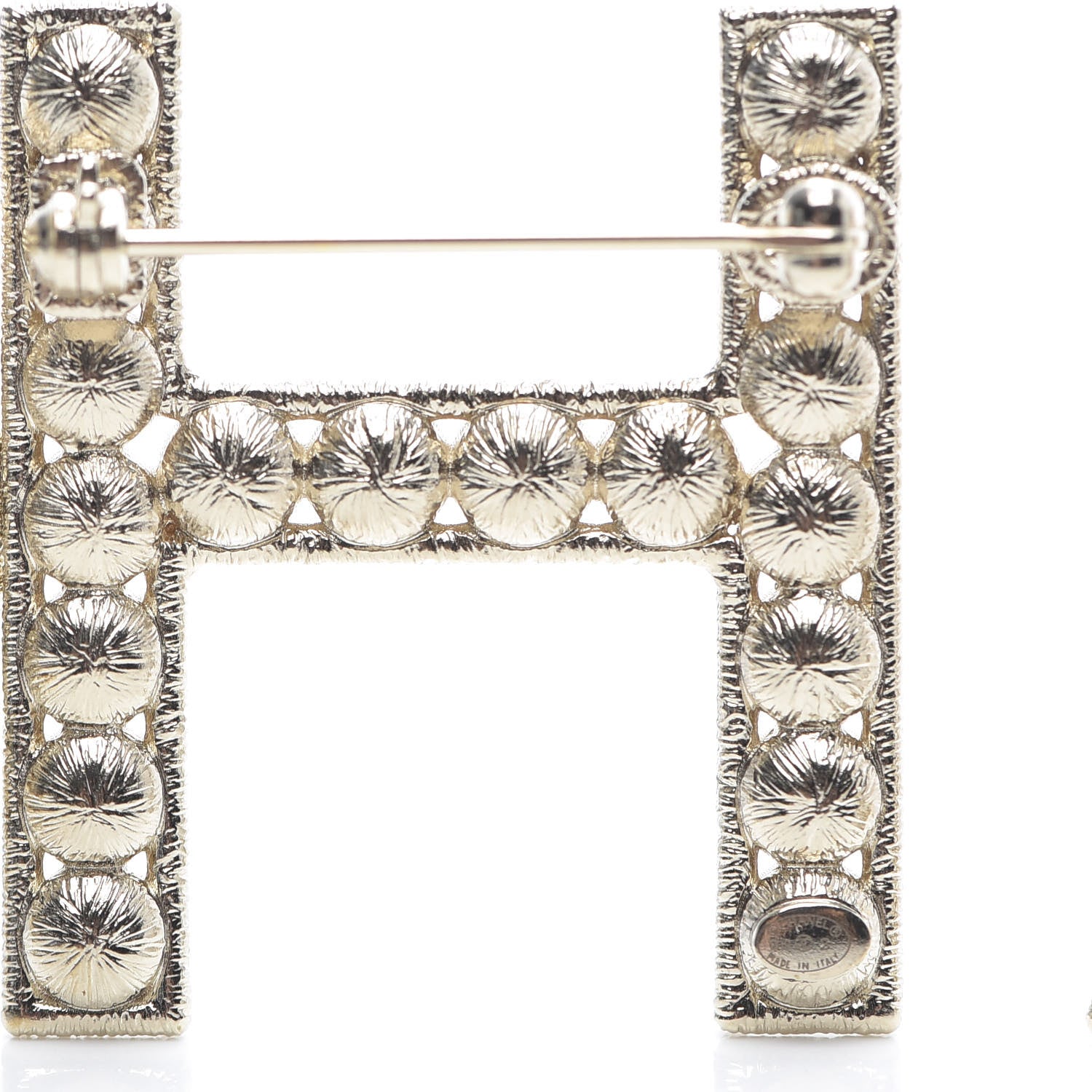 Chanel Crystal Cha-Nel Logo Brooch Set Gold 5 of 10