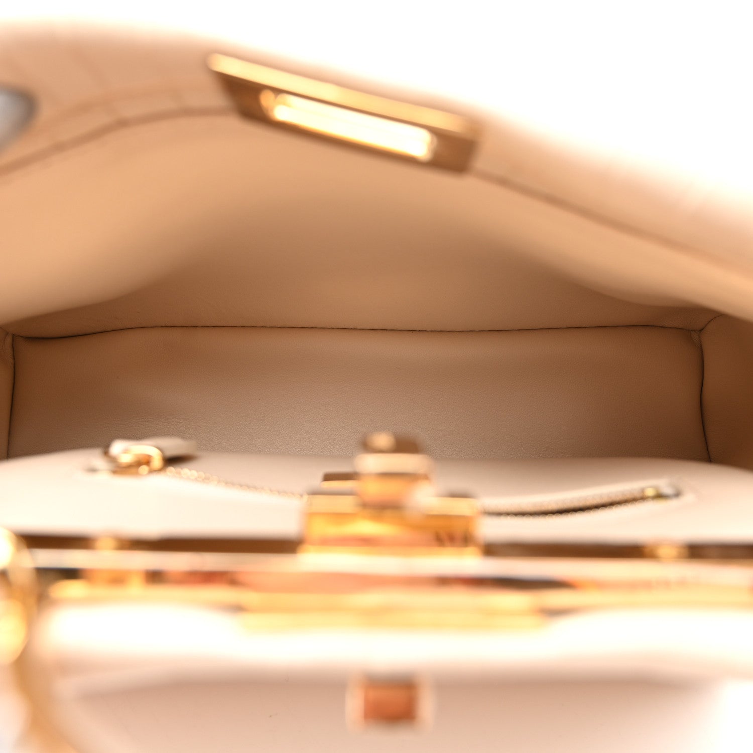 Fendi Crocodile Mini Peekaboo Iconic Satchel Beige Tortoise 5 of 9