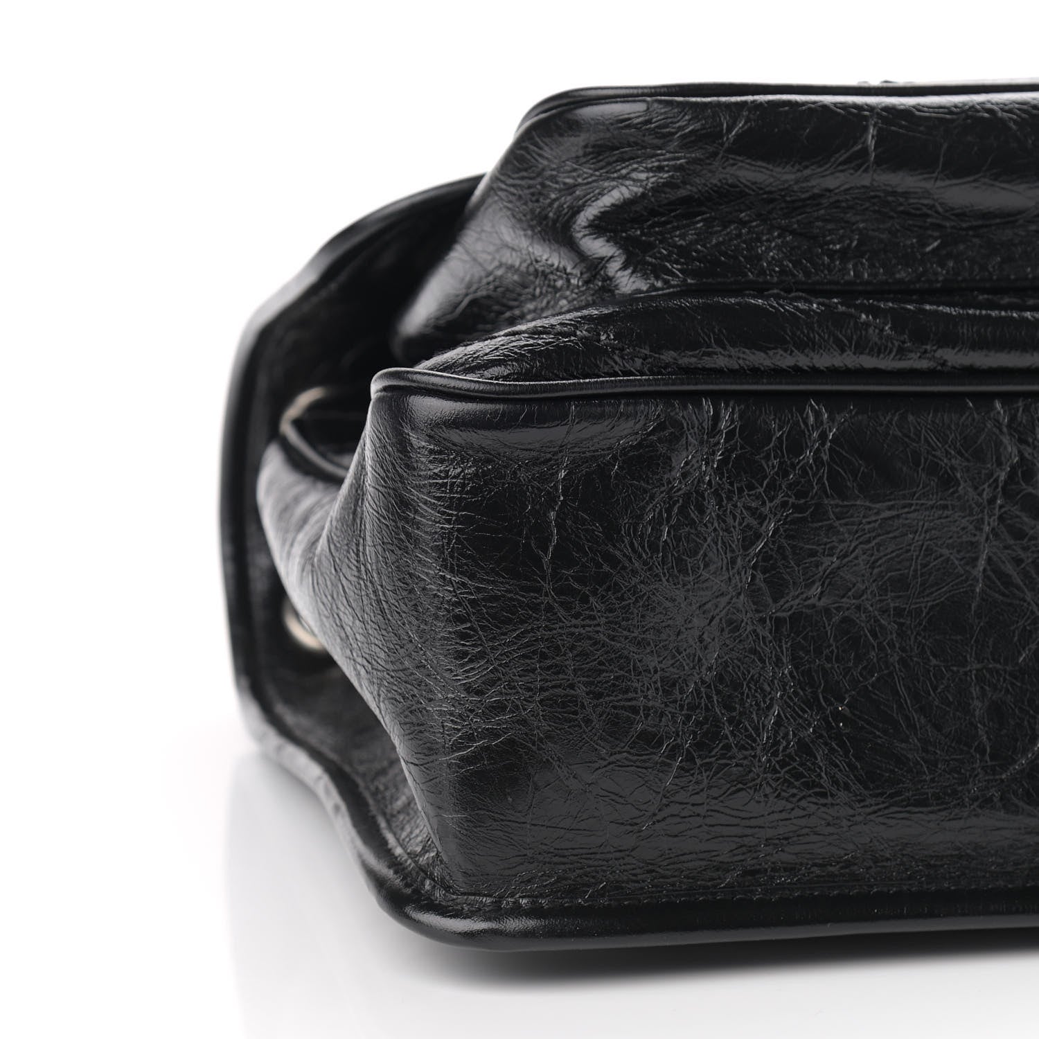 Saint Laurent Crinkled Calfskin Matelasse Monogram Large Niki Chain Satchel Black 8 of 9