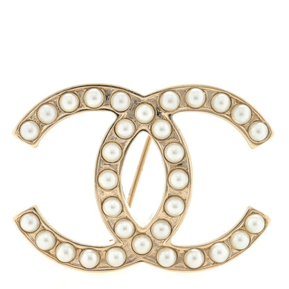 Chanel Pearl CC Mini Brooch Gold 1 of 3