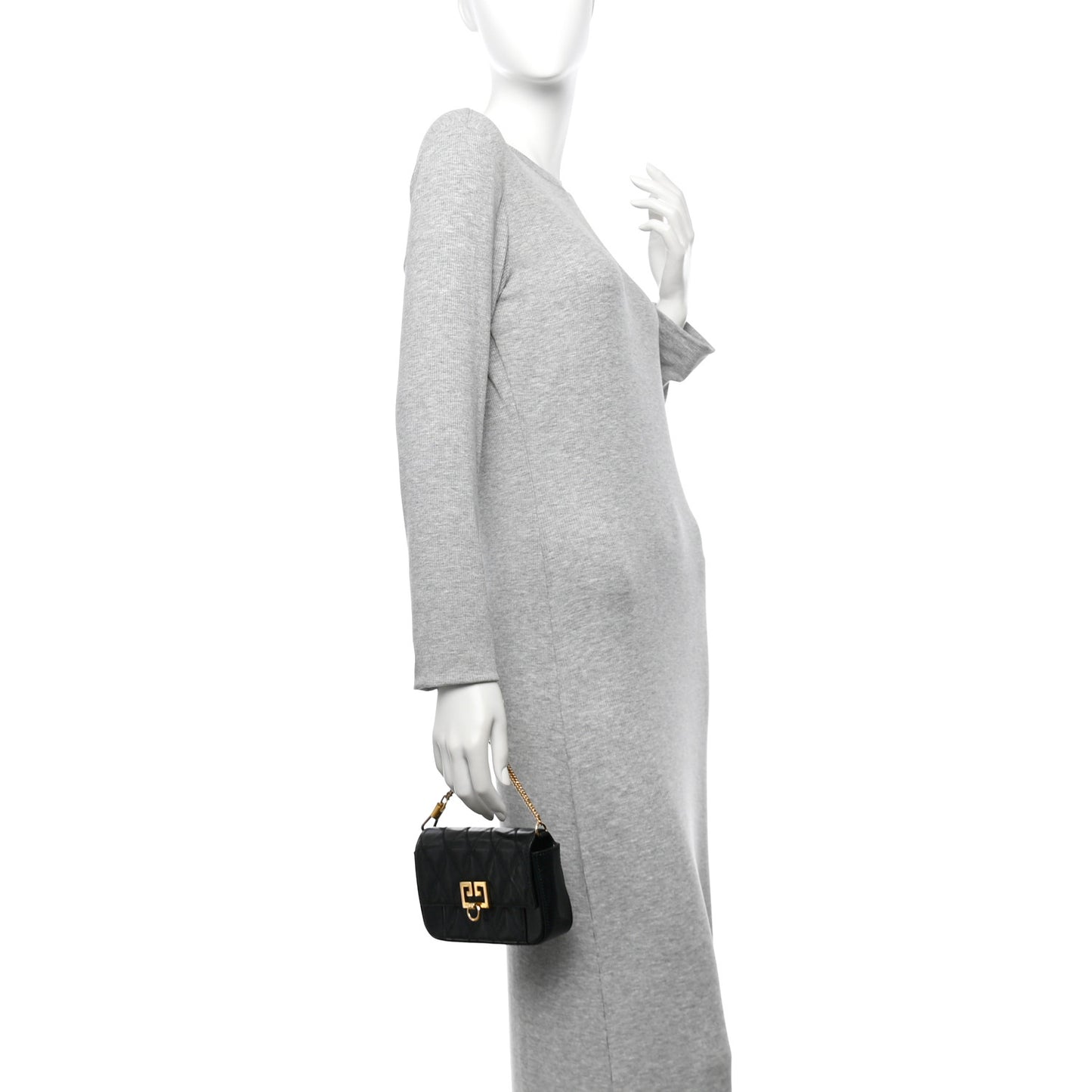 Goatskin Quilted GV3 Mini Pocket Convertible Bag Black