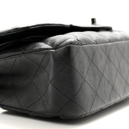 Chanel Crumpled Calfskin Quilted Medium Double Flap So Black 9 of 16