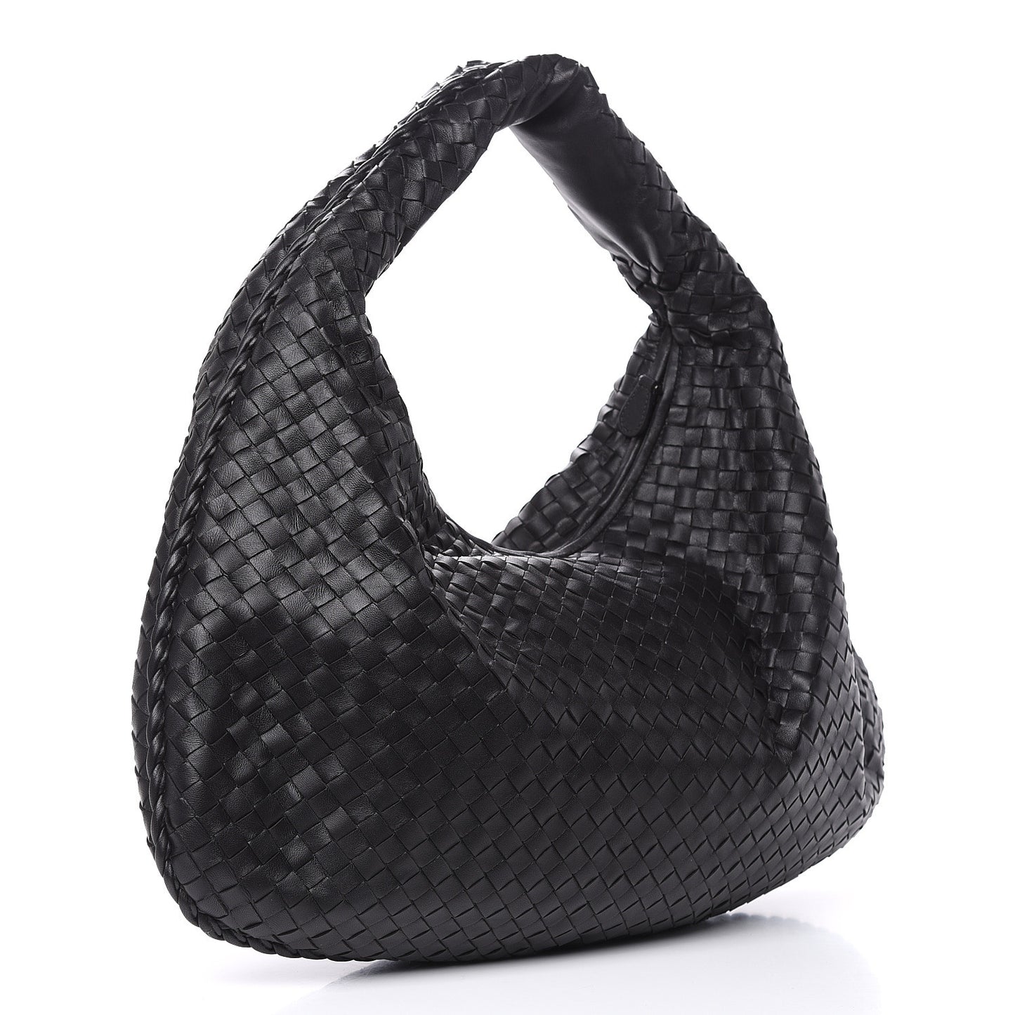 Nappa Intrecciato Large Veneta Hobo Black