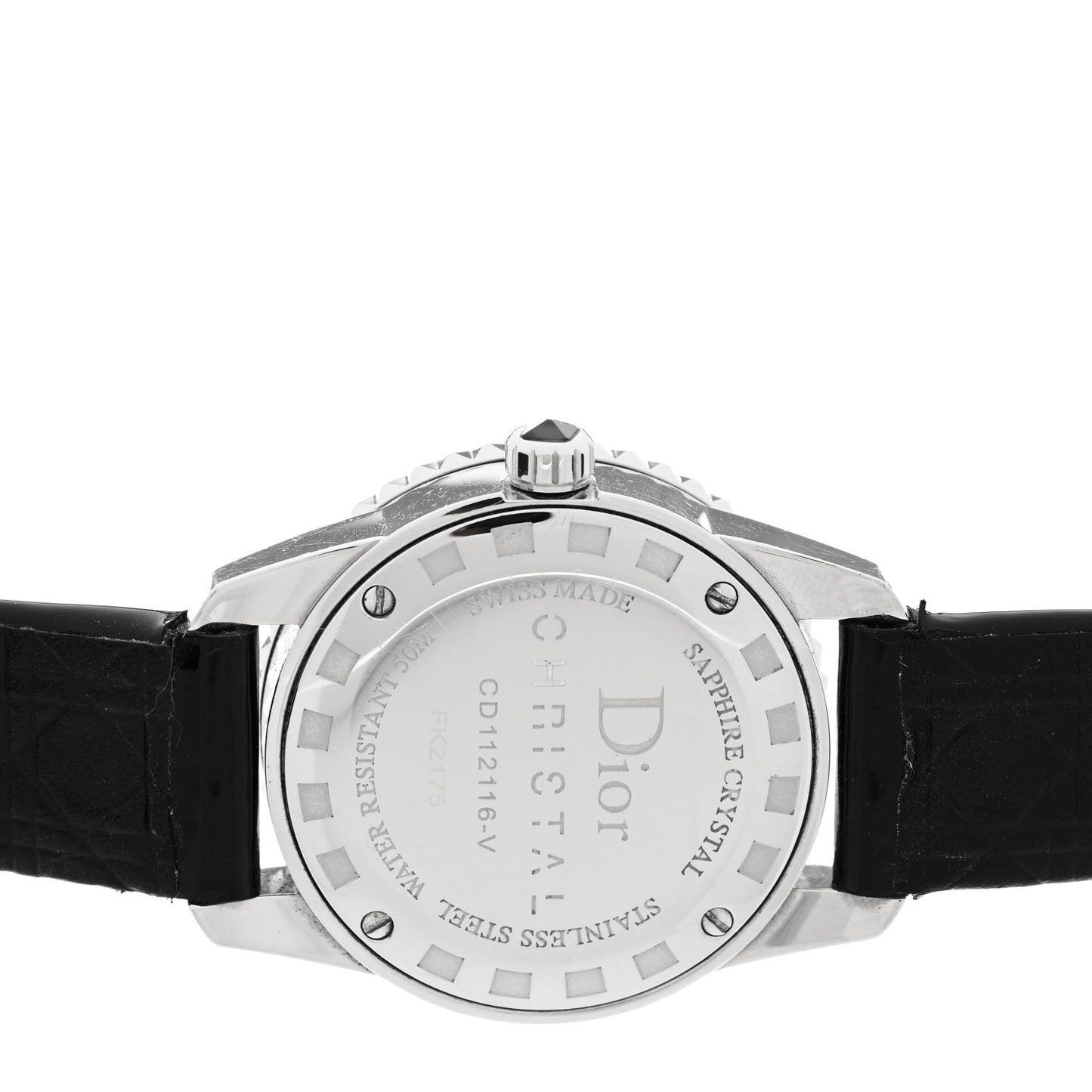 Stainless Steel Patent Diamond Sapphire 28mm Christal Quartz Watch Black