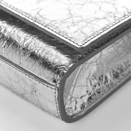 Saint Laurent Metallic Crinkled Calfskin Small Classic Monogram Kate Satchel Silver 9 of 11