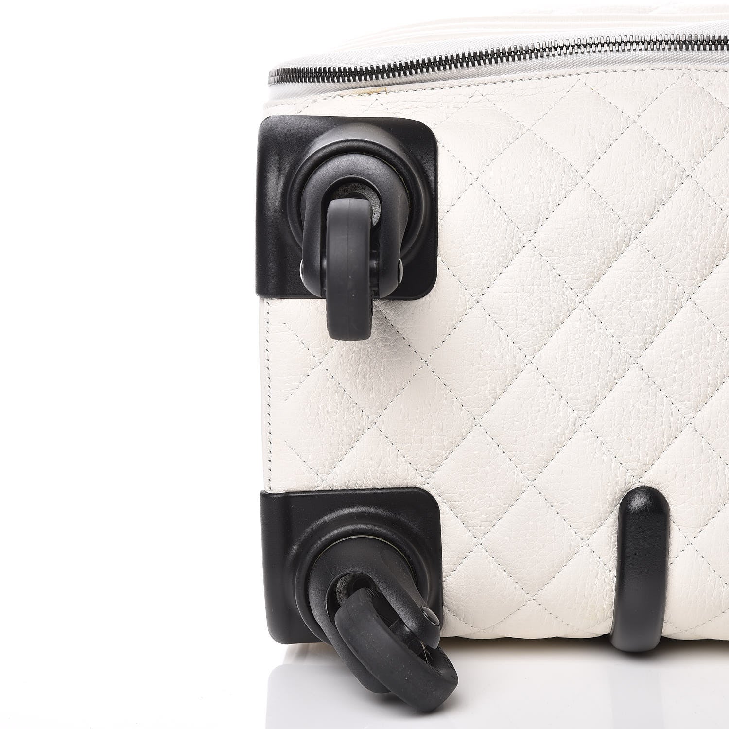 Chanel Calfskin Quilted Coco Case Trolley Rolling Luggage White 11 of 13