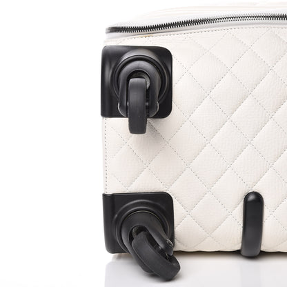 Chanel Calfskin Quilted Coco Case Trolley Rolling Luggage White 11 of 13