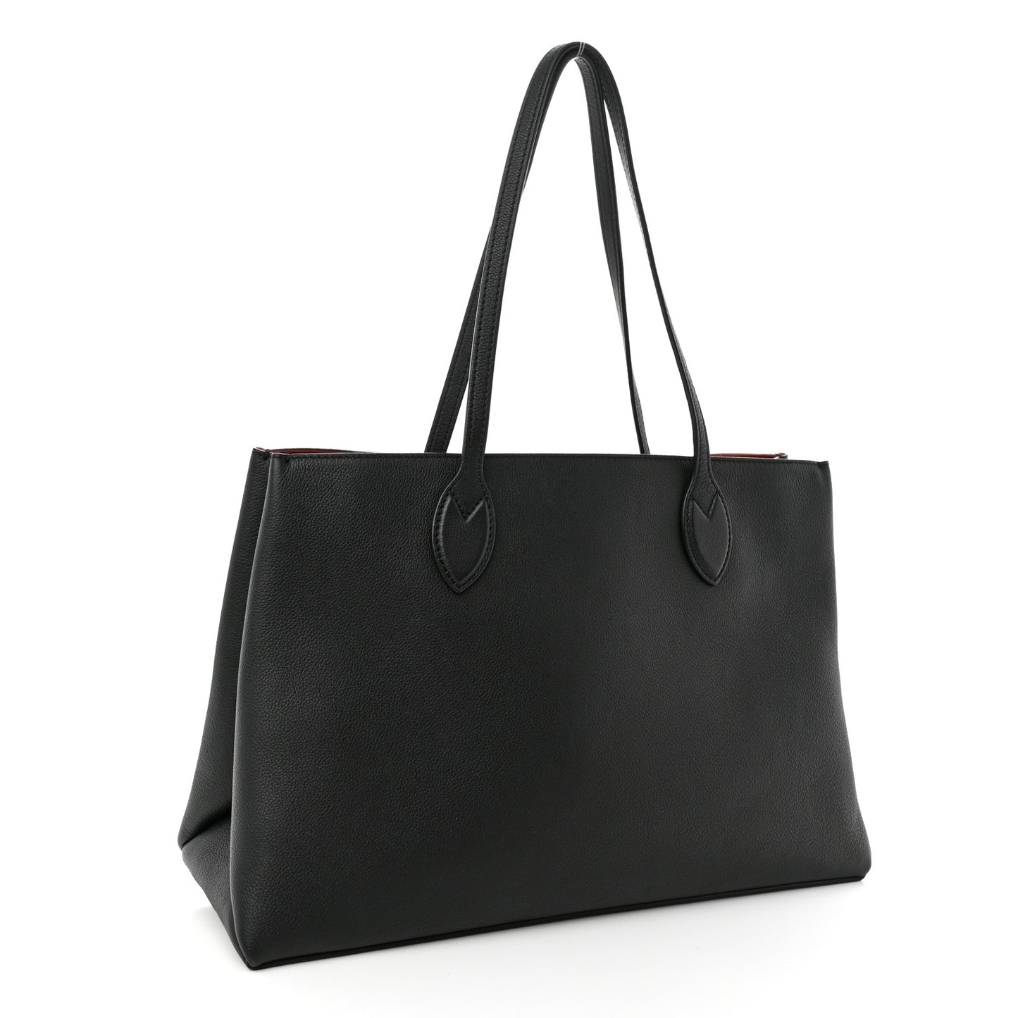 Grained Calfskin Lockme Shopper Black