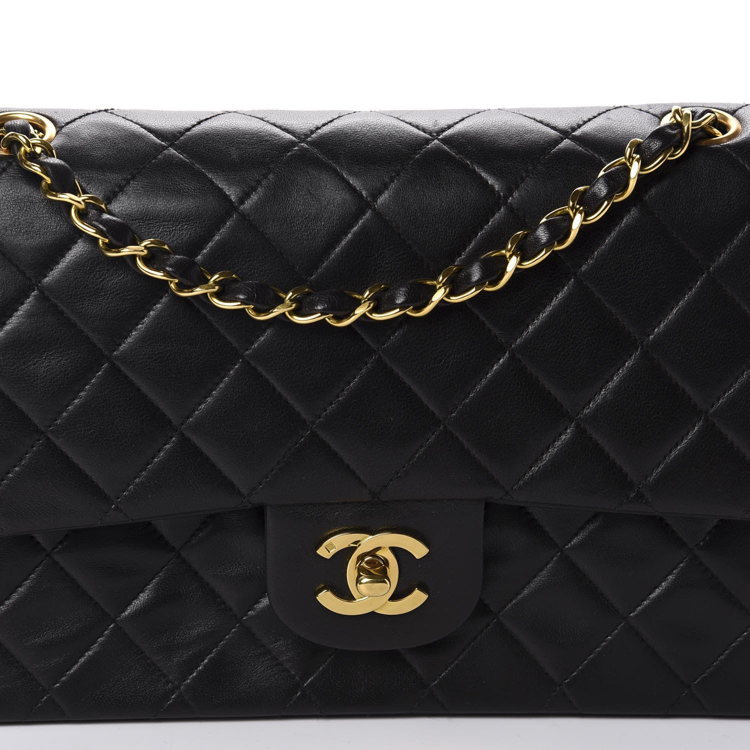 Chanel Lambskin Quilted Medium Double Flap Black 11 of 11
