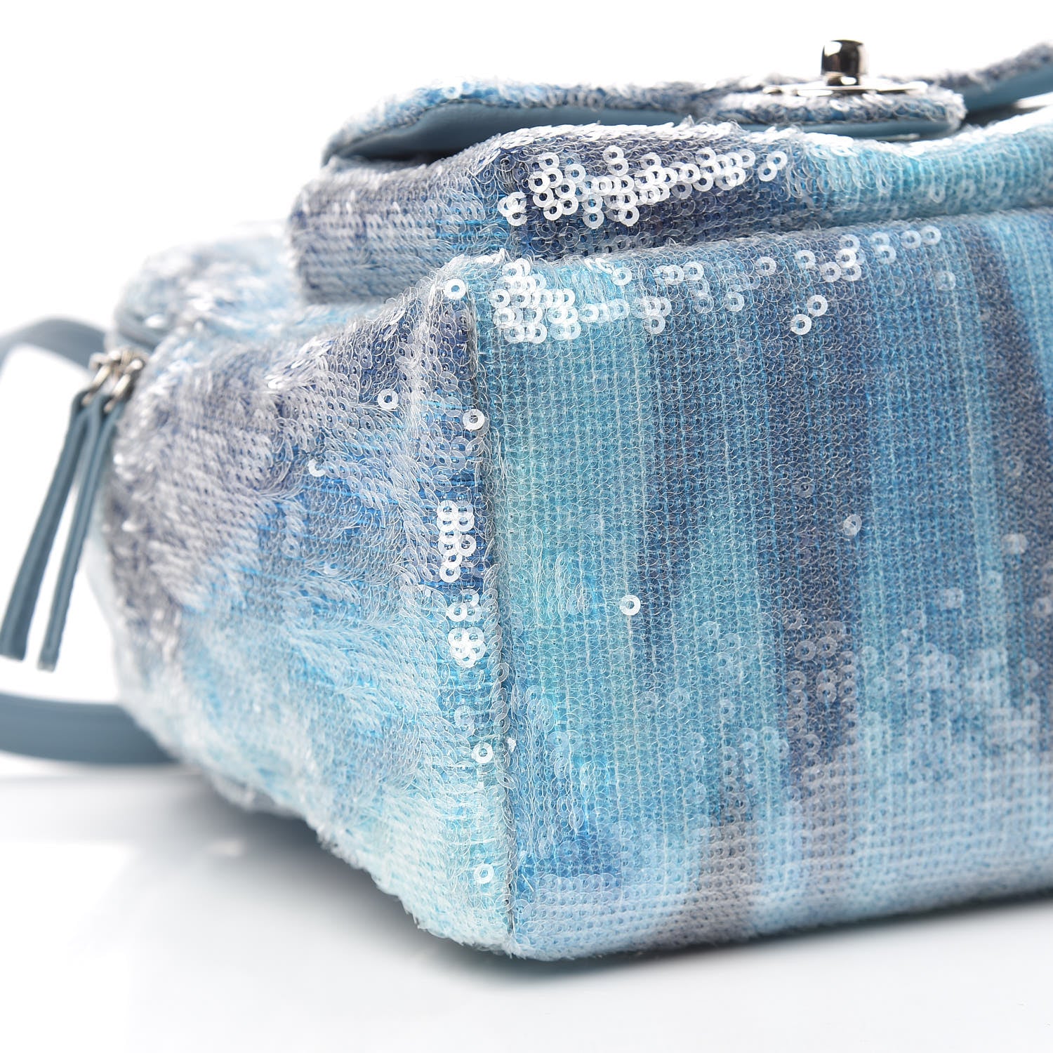 Chanel Sequin Tri-color Waterfall Backpack Light Blue 8 of 10