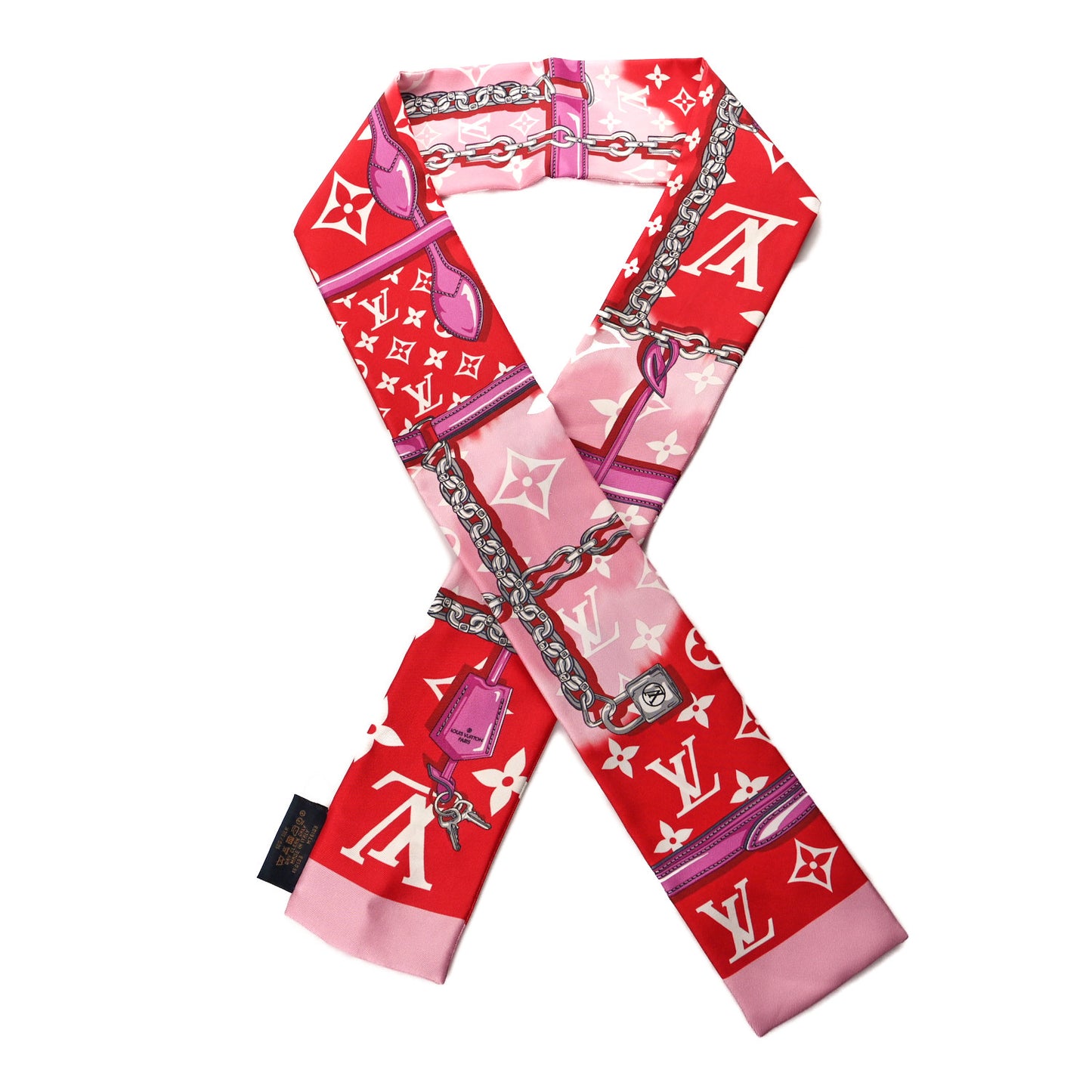 Silk Monogram Giant Confidential Bandeau Red