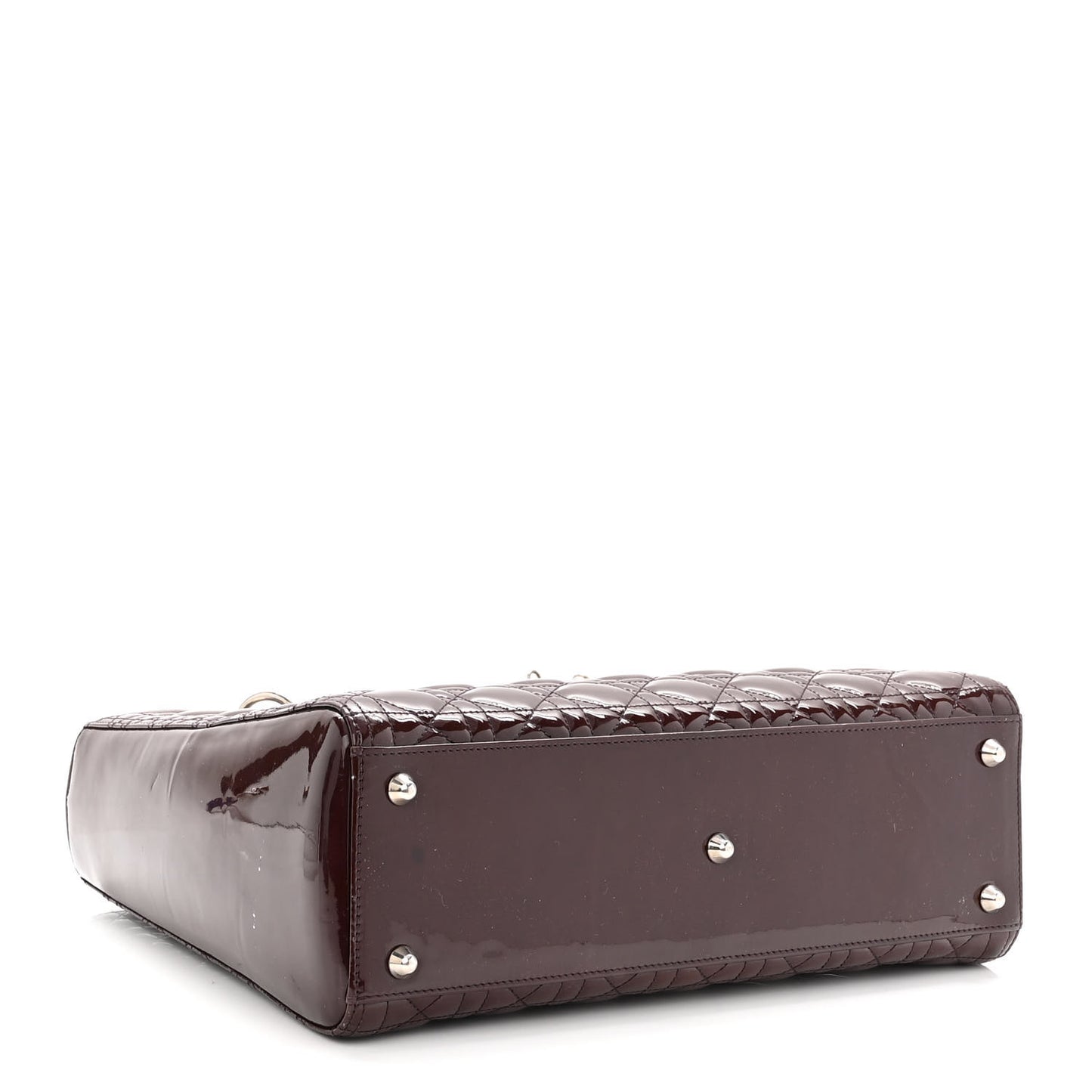 Patent Cannage Large Lady Dior Burgundy